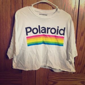 •Classic white Polaroid crop top•